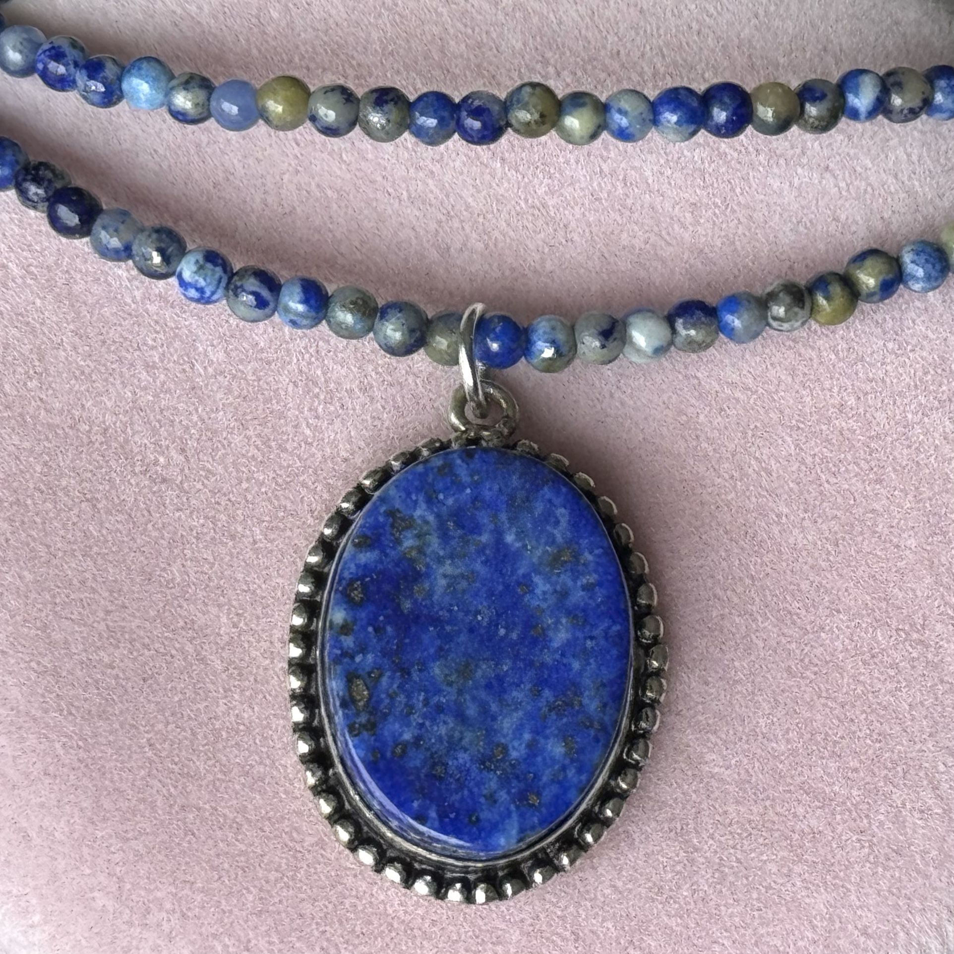 Lapis Lazuli Pendant 💙 925 Stamped On 18-20 inch Lapis Lazuli necklace