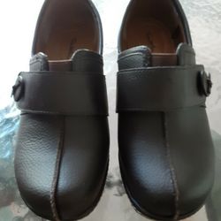 Thom Mcan Gennie Brown Leather Clogs, Size 6.5W