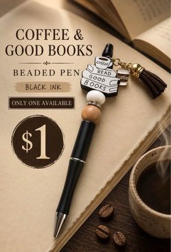 Coffee & Good Books Beaded Pens