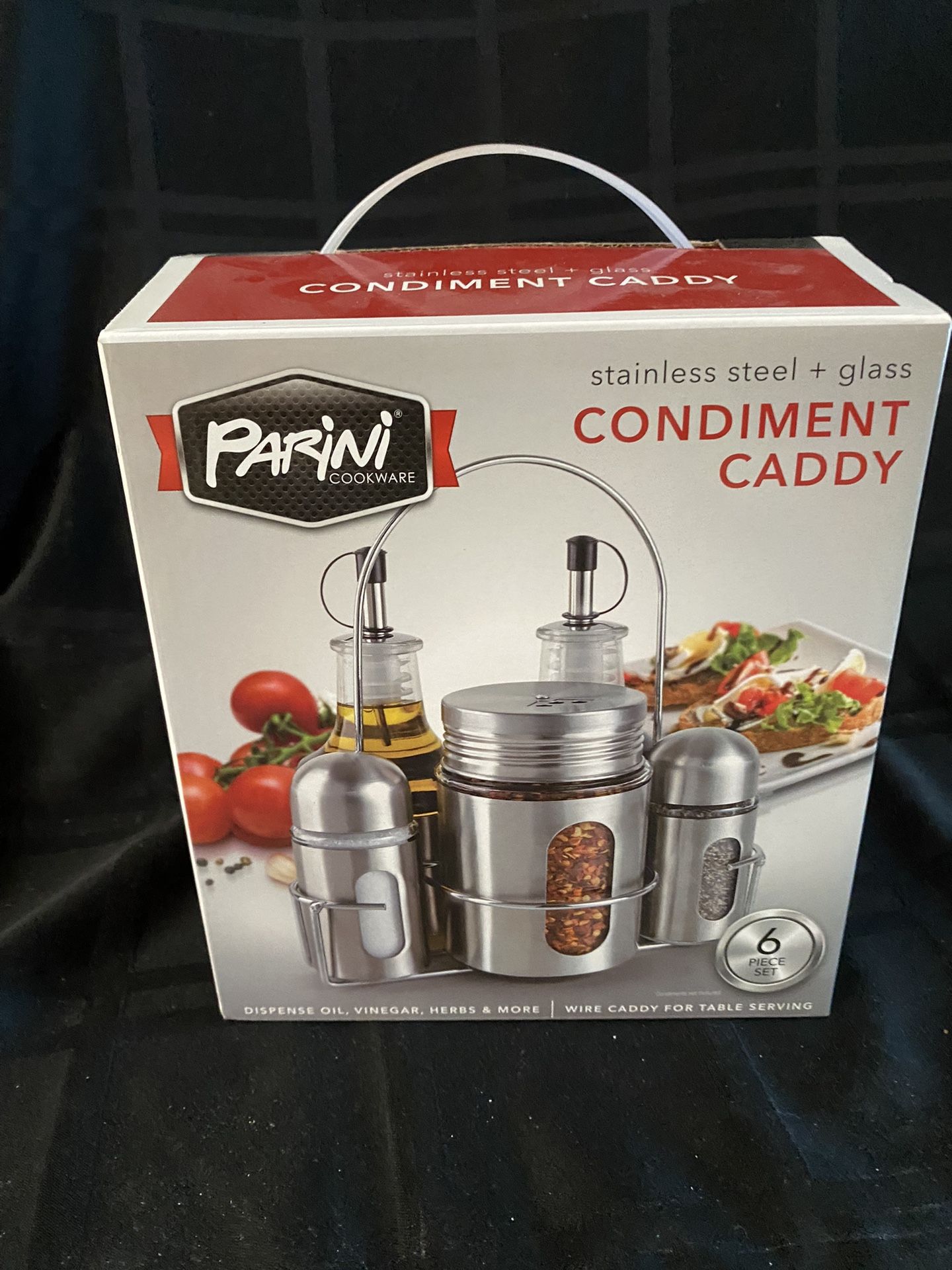 Parini Condiment Caddy 6pc Set