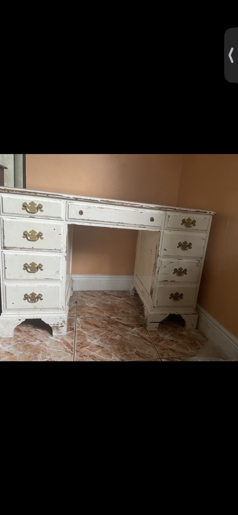 9 Draw White Antique Dresser