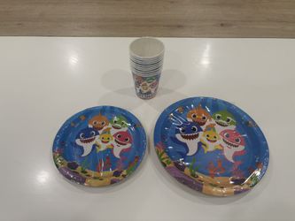 Baby Shark Plates And Cups 