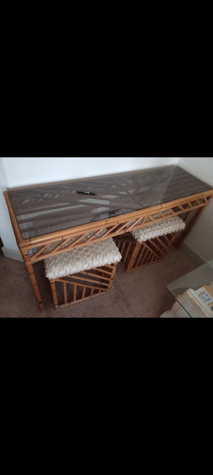 Glass Top Antique With 2 Seats