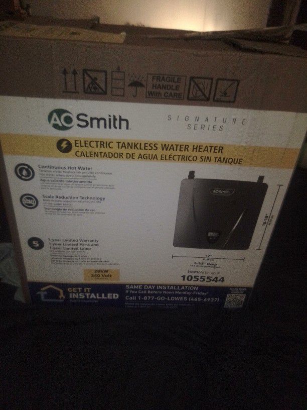 Brand New In The Box Tankless Hot Water Heater 28 KW 240 Volt