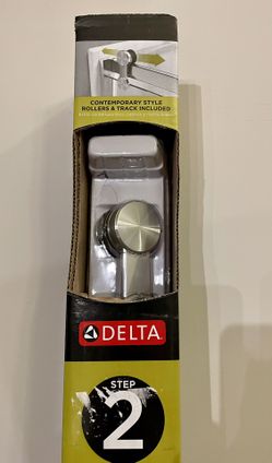 Delta 48-60 in. W Contemporary Frameless Sliding Shower Track Assembly Kit in Chrome For 1/4" Glass