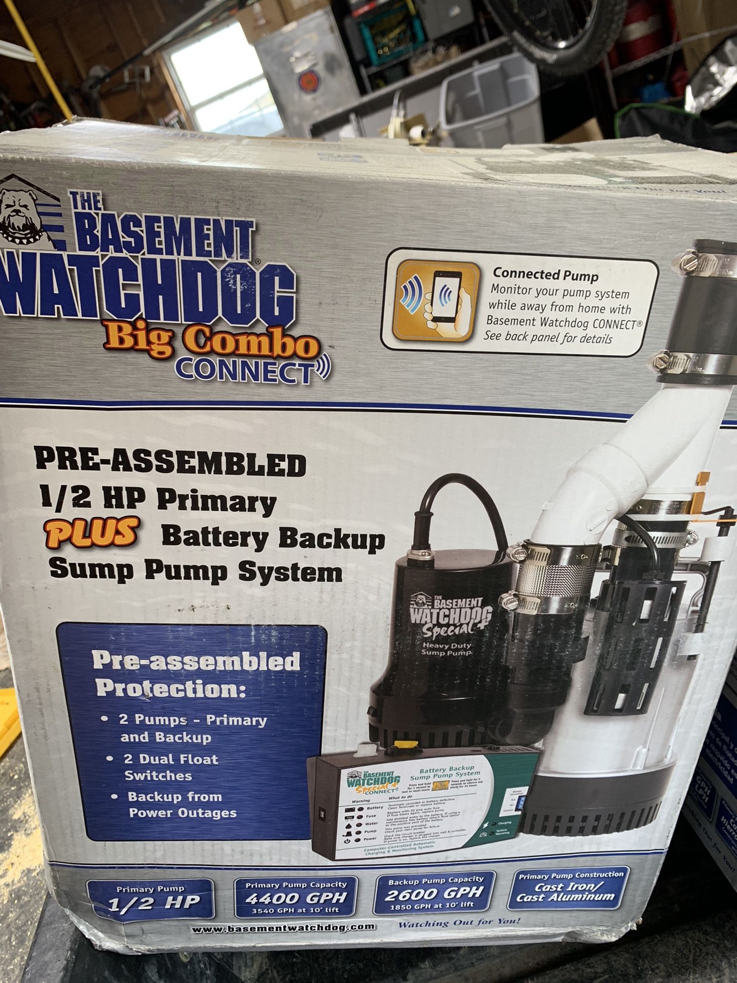 Watchdog Pump Sump With Backup And WiFi Hookup