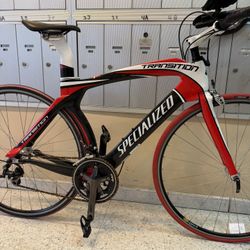 SPECIALIZED TRANSITION COMP (CARBON BIKE WITH SHIMANO 105 GROUPSET AND WHEELS)…