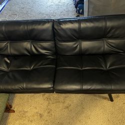 Black Leather Futon