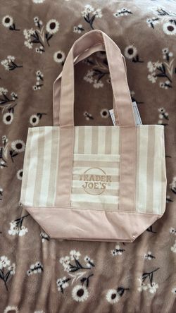 Tan stripped Trader Joe’s bag
