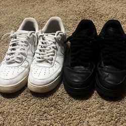 Black And White Air Force’s Size 10 And Half And Size 9