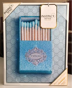(NEW) (1 AVAILABLE) TIFFANY DESIGNER MATCHBOX CANVAS ART WITH PASTEL GUCCI BACKGROUND - INSTINCT STYLE BY ART REMEDY - SIZE: 11”X14”