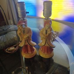 A Pair Of  Vintage Mid Century 1940s/50s Lamps 