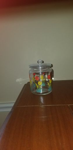 Vintage Fire-King Tulip Pattern - Small Jar