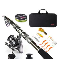 Sougayilang Telescopic Fishing Rod Reel Combo -