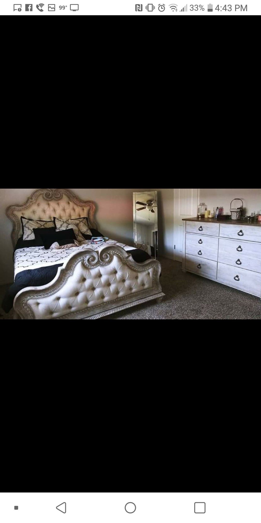 3 pieces Queen bedroom set with new mattress