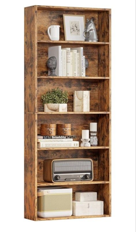 IRONCK Industrial Bookshelves and Bookcases Floor Standing 6 Shelf Display Storage Shelves 70 in Tall Bookcase Home Decor Furniture