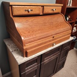 ROLLTOP DESK in Oak Wood
