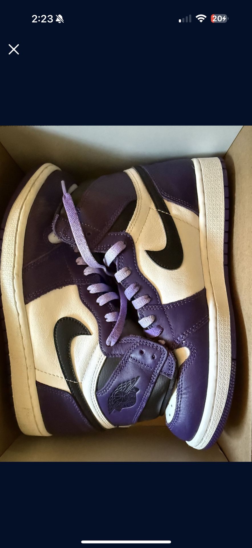 Jordan 1 Court Purple Size 9