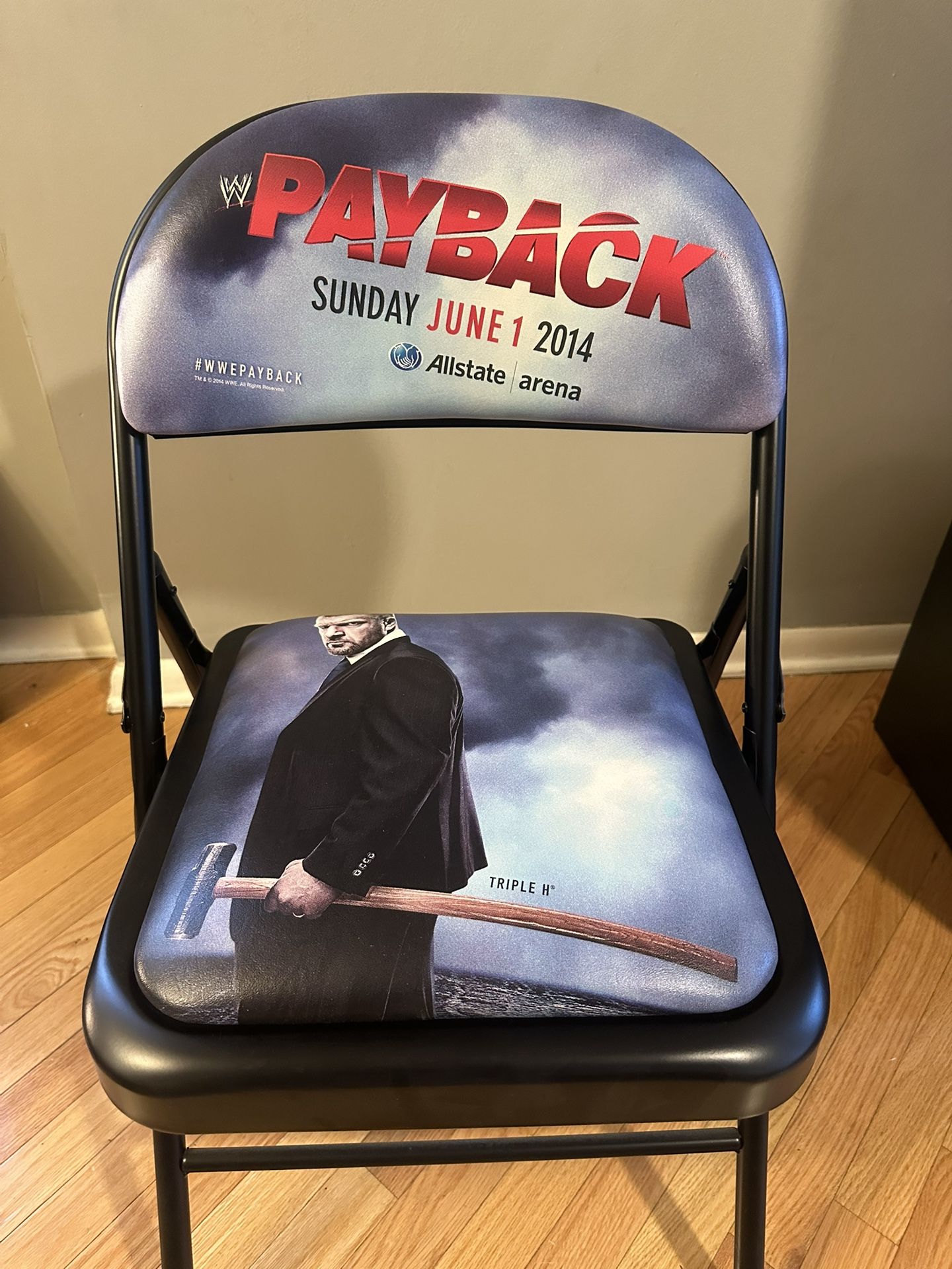 Triple H WWE Wrestling Metal Folding Chair Payback Chicago June 1, 2014