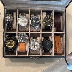 Locking Watch Case with Key, 8 Watches 