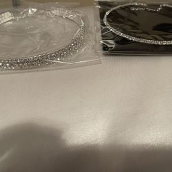 2 Studded Gem Choker Necklaces