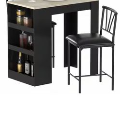 Bar Table & 2 Chairs with Storage Brand New