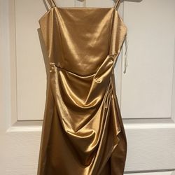 gold dress
