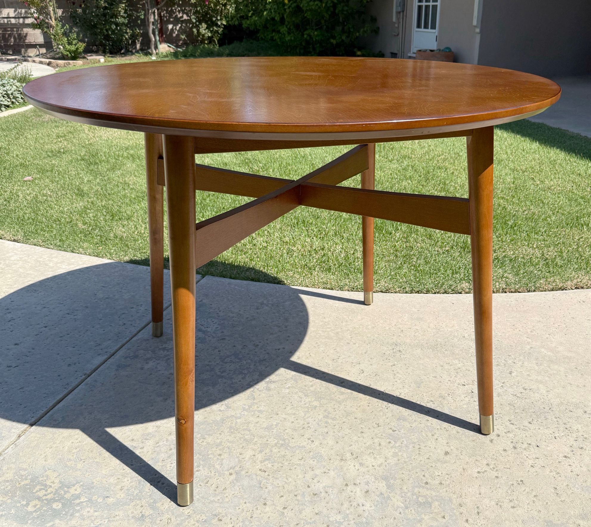 Round Mid-century Style Wood Table