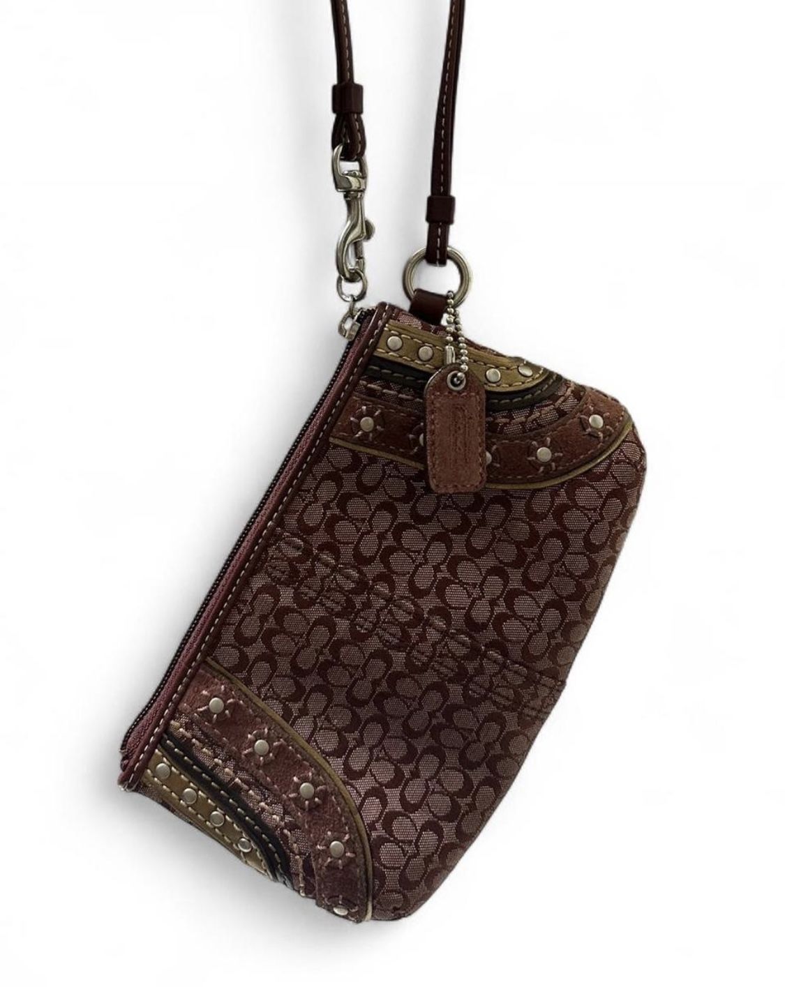 Vintage Y2K Burgundy Coach Wristlet