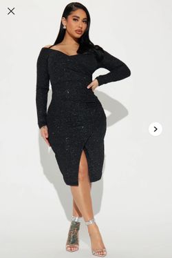 Black/glitter mini dress