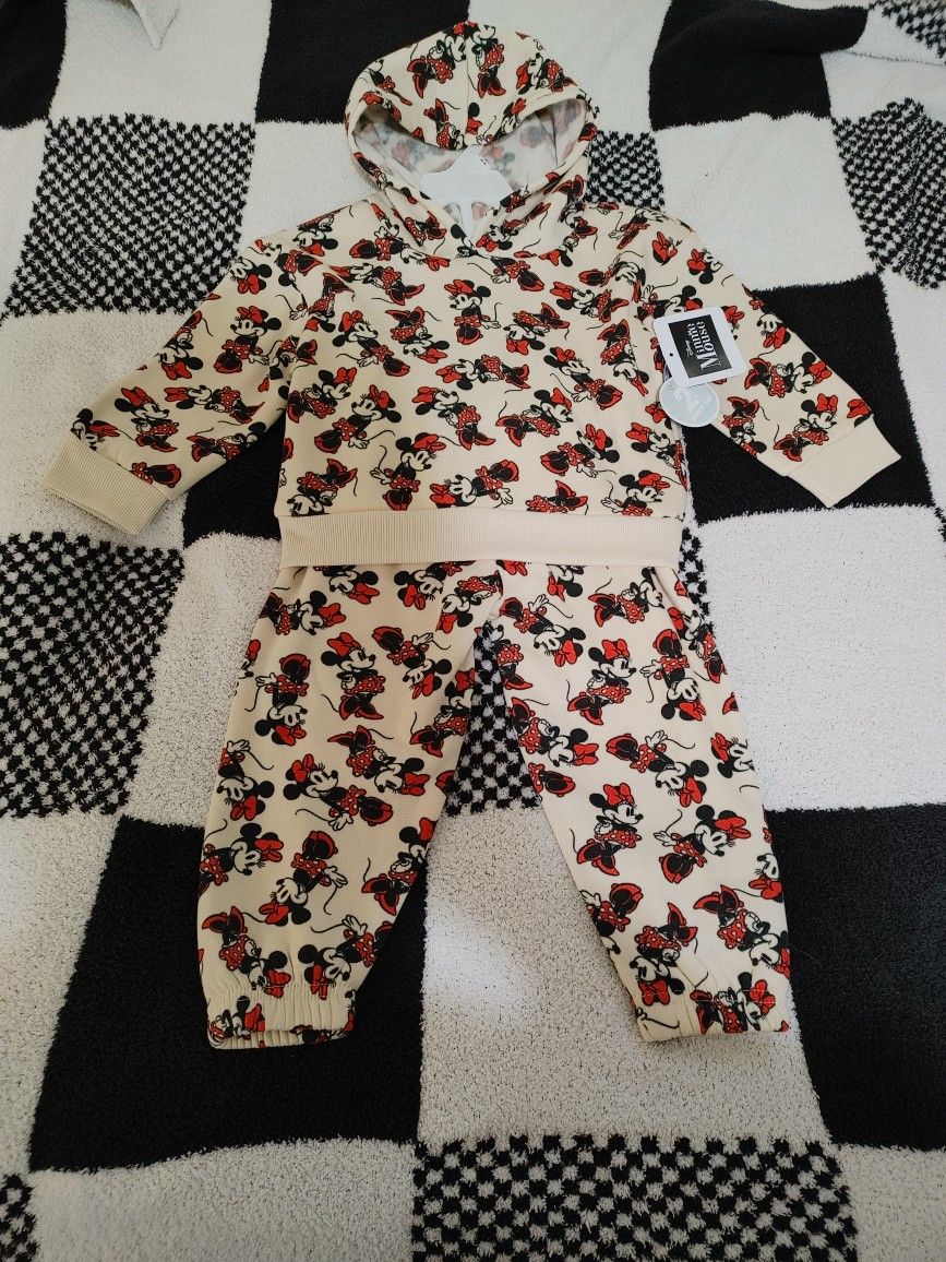 Minnie Mouse Toddler Sweatshirt And Sweatpants Set - New