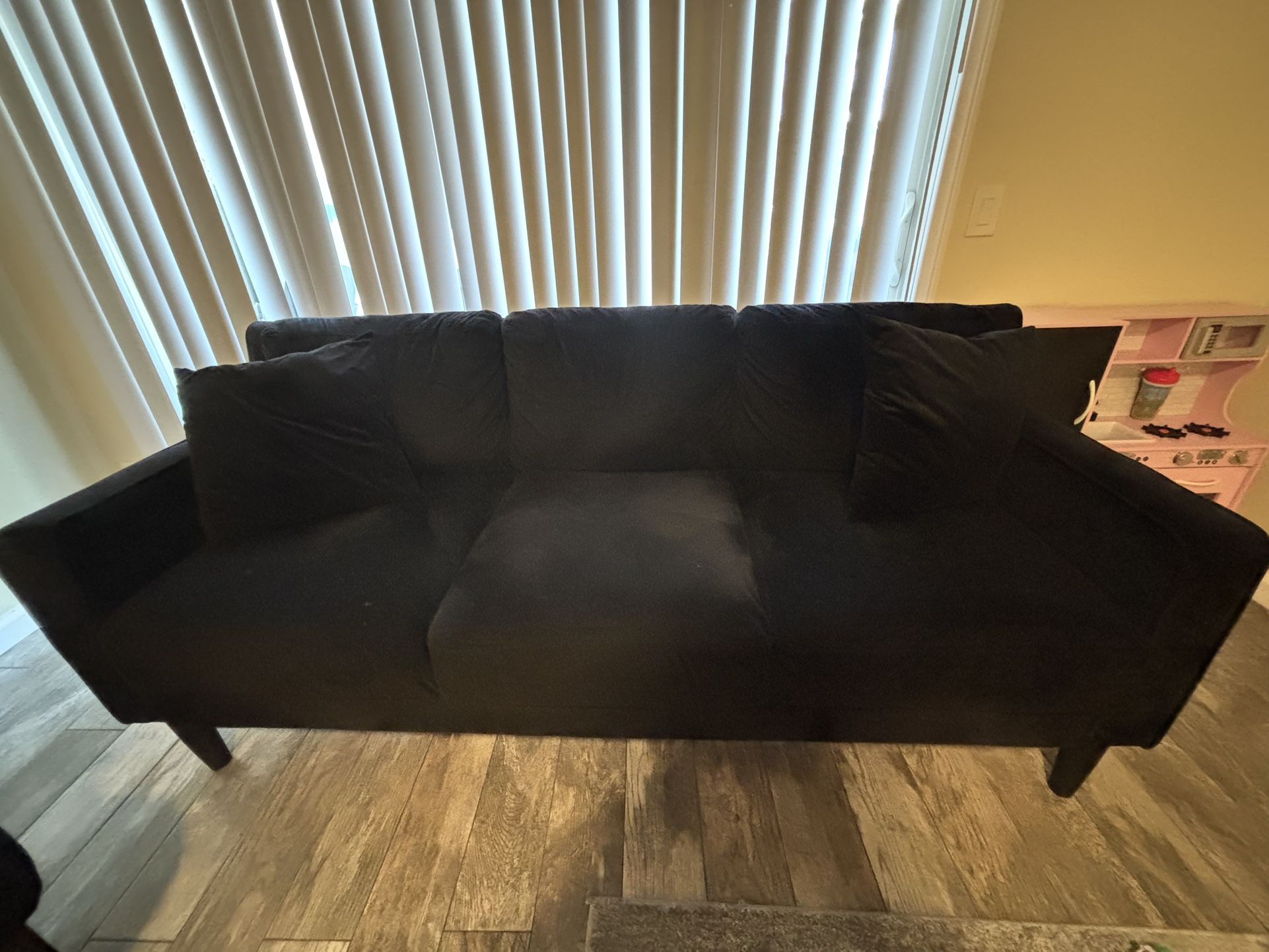 Black Velvet Sofa