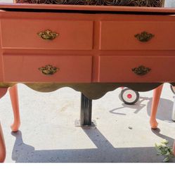 Coral shabby chic vintage chest
