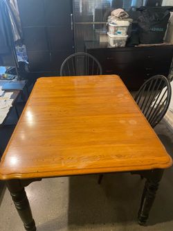 Kitchen Table + 2 Chairs +  Leaf - Dining Table