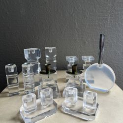 Lot Of Lucite Candleholders 