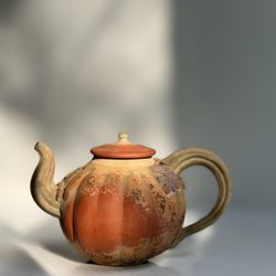 RARE, Vintage Japanese Pumpkin Unglazed Clay Yixing “Inspired” Teapot