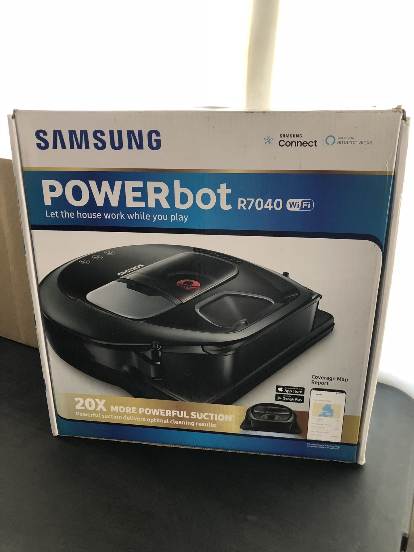 Samsung POWERbot R7040 App-Controlled Robot Vacuum with Edge Clean Neutral Gray