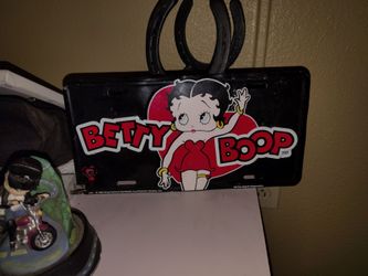 vintage Betty Boop embossed metal novelty license plate