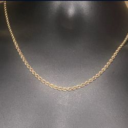20 Inch 3.5 Mm Diamond Cut Semi Hollow Rope Necklace 5.25 G