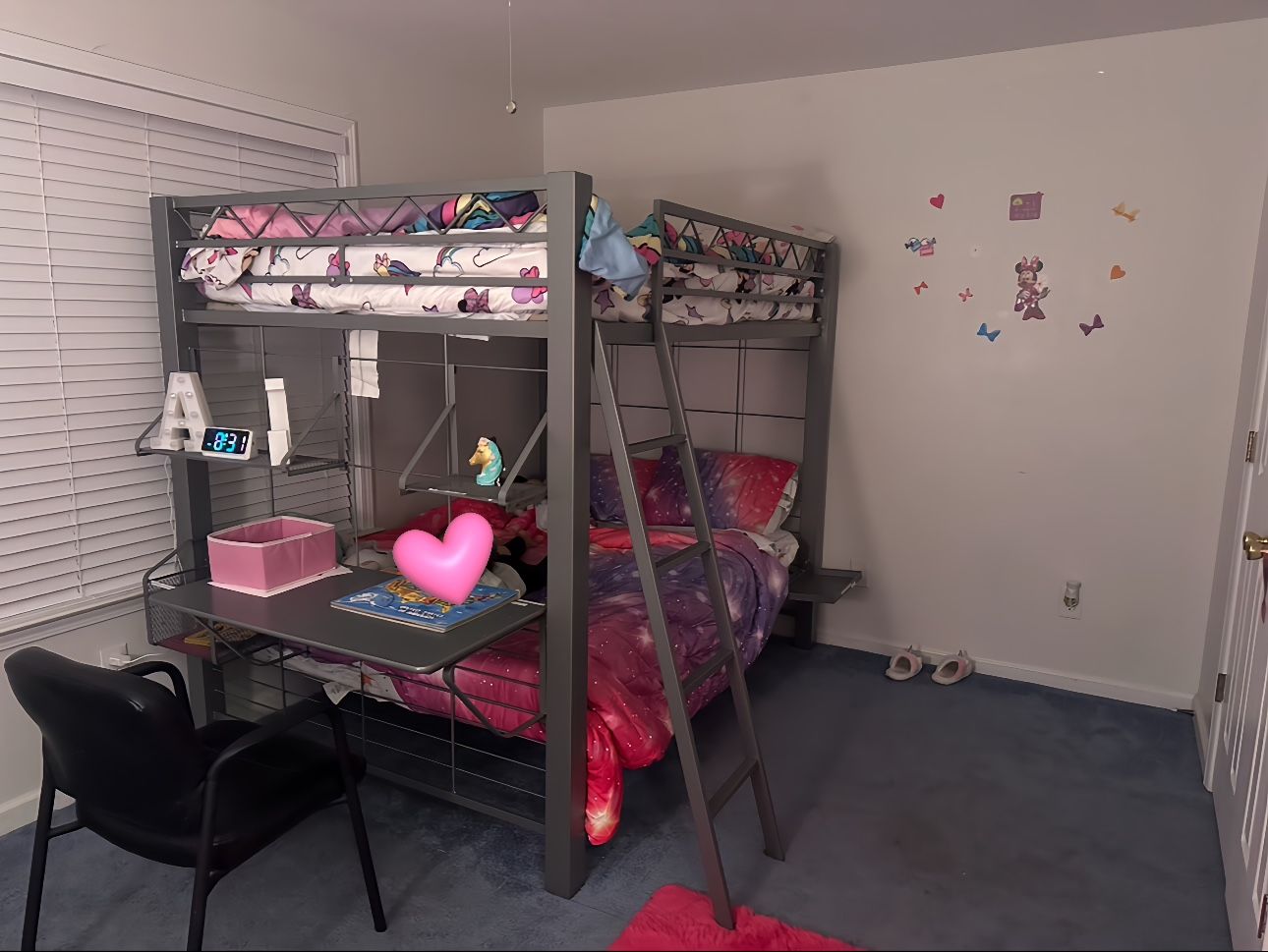 Gently Used *** Durable Rooms 2 Go Twin Over Full Bunkbed w/Desk and Storage