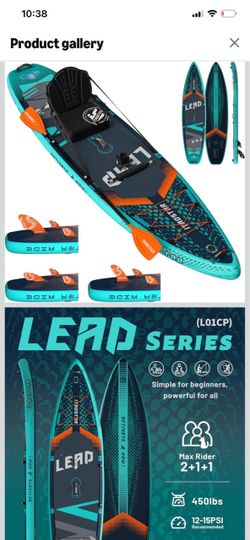 Itaostar Lead Series Inflatable SUP Paddle Board Navy, Teal & Orange Brand New MSRP $300-400