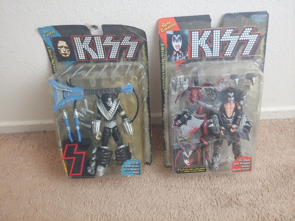 KISS Action Figure LOT 2 ULTRA ACTION Gene Simmons Ace Freshley McFarlane NIB