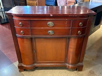 Vintage Bow Front Storage Cabinet