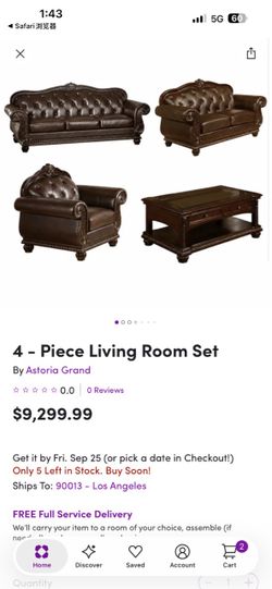 Astoria Grand 4-Piece Living Room Set