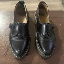 Dr. Martens Agnes Oxford Loafer Black Leather Single Monk Strap