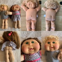 Bundle 3 Collection Vintage Cabbage Patch Dolls Year Authentic Doll