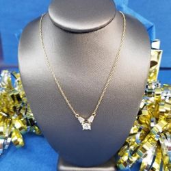 Elegant 14K Gold  & Diamond Necklace 😃 .90 Carat T.W. 2.7g (#12124)