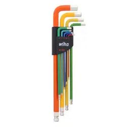 WIHA - 66980 - 9 Piece Ball End Color Coded Hex L-Key Set - Metric