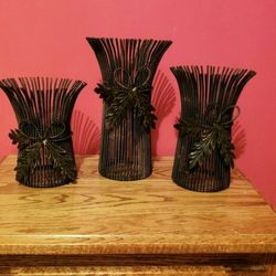 Set of 3 Pillar Candle Holders 