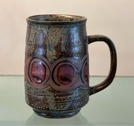 Vintage Mid Century Modern MCM Japanese Stoneware Pottery Large Mug